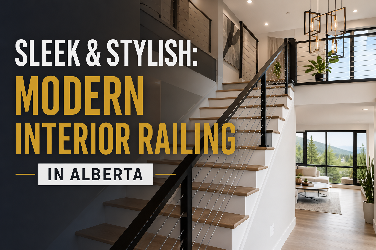 modern interior railing in Alberta