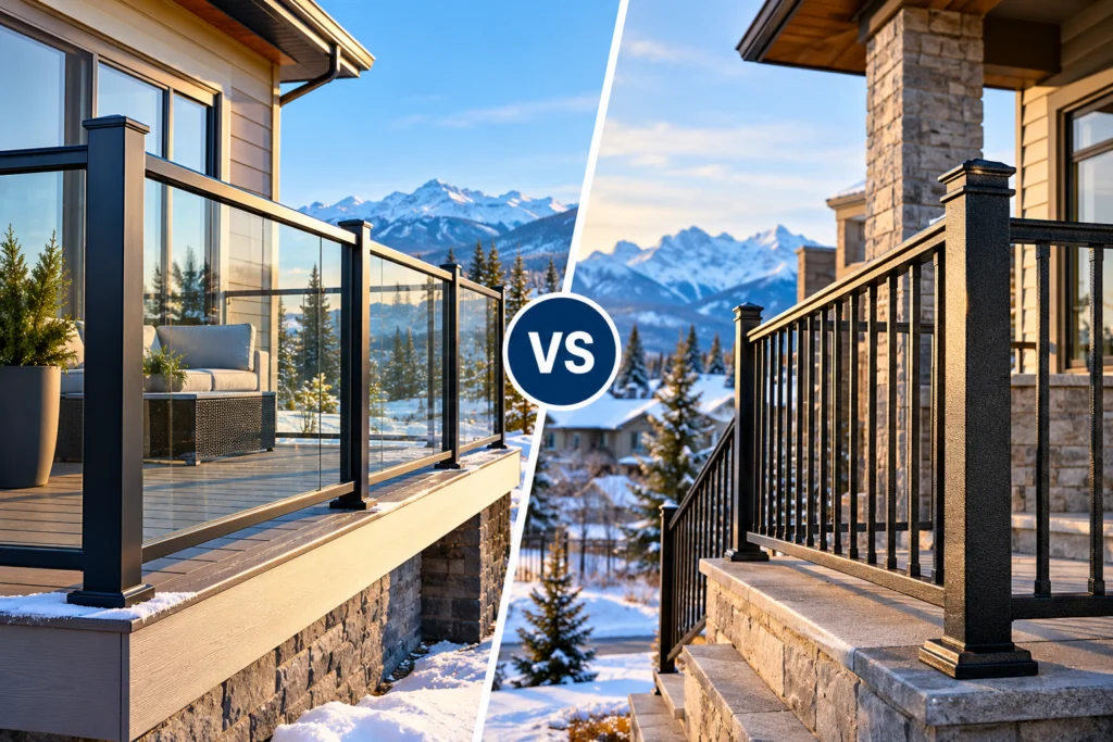 aluminum vs steel railings in Alberta