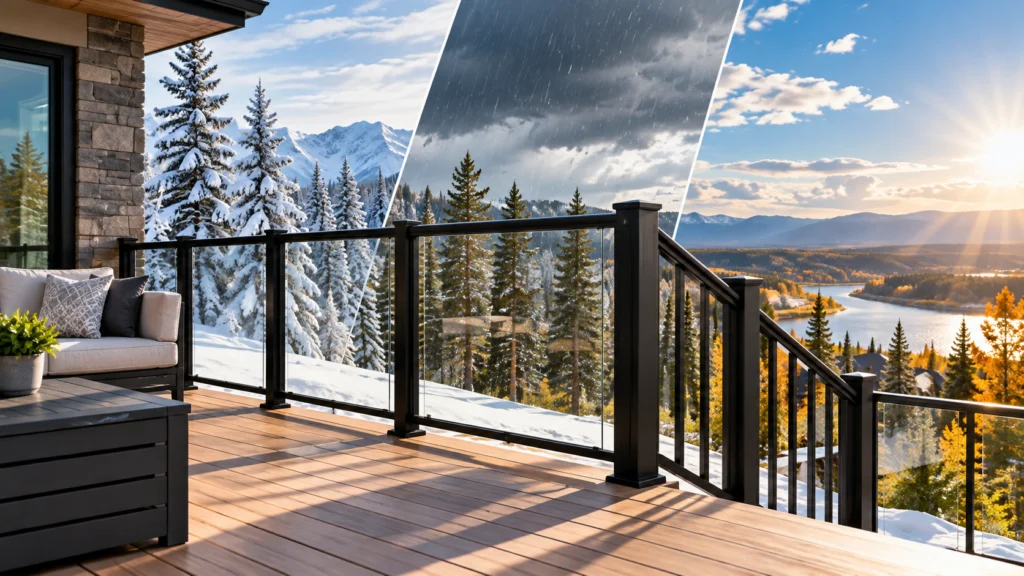powder coated aluminum railings in Alberta